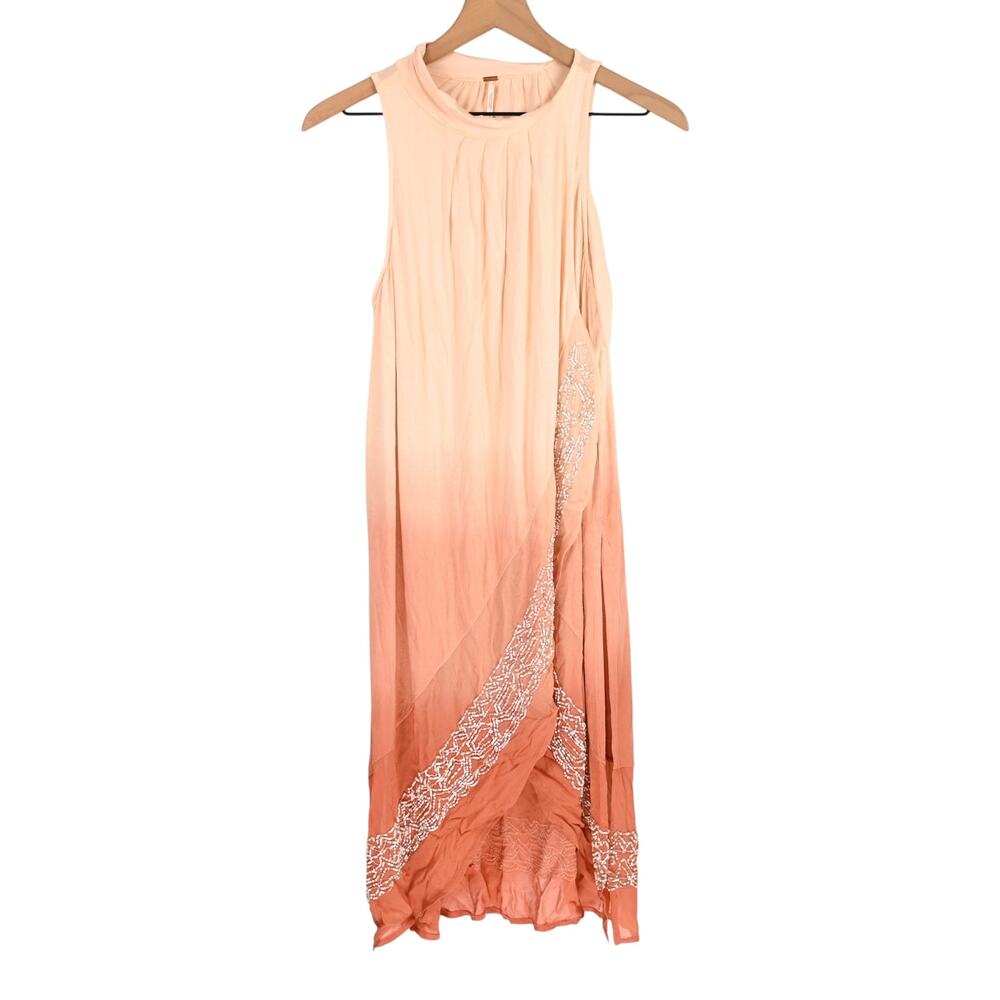 Free People Dance With Me Beaded Sleeveless Tunic Dress, XS